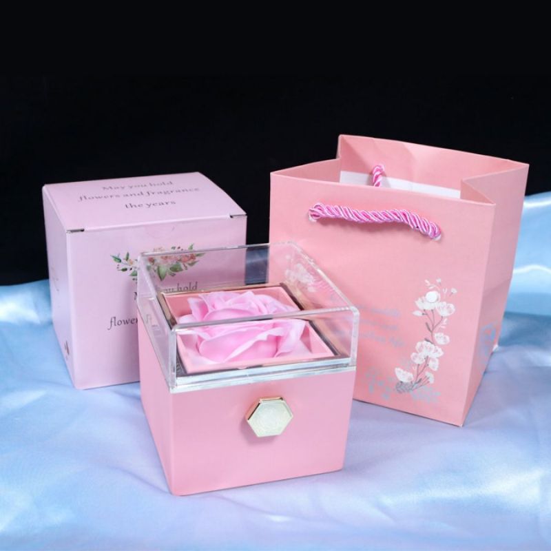 Rotating Eternal Rose Gift Box (Necklace Sold Separately)