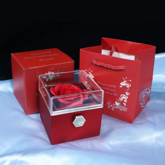 Rotating Eternal Rose Gift Box (Necklace Sold Separately)